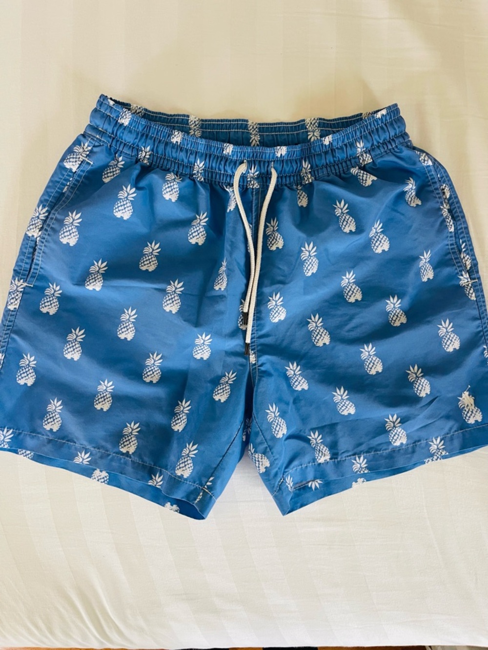 Polo Ralph Lauren. Men's Blue Pineapple Print Swim Trunks.